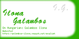 ilona galambos business card